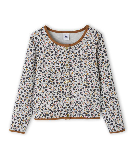 Cardigan per bambina grigio BELUGA/bianco MULTICO