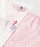 Pigiama corto cavallucci marini bambina in cotone bianco MARSHMALLOW/rosa GRETEL