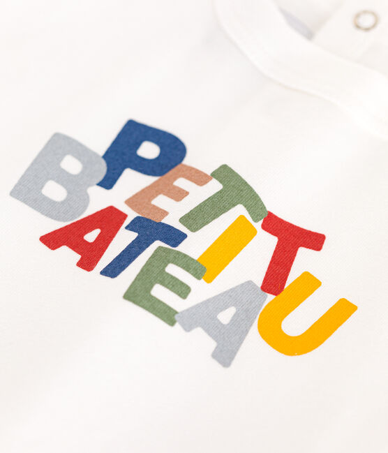 T-shirt a maniche corte in jersey sottile neonato bianco MARSHMALLOW