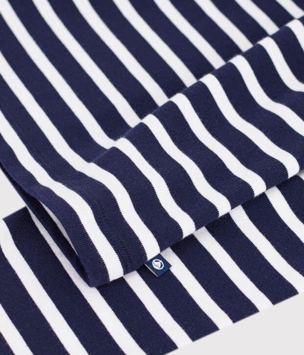 Marini&egrave;re a maniche lunghe in cotone donna blu/bianco