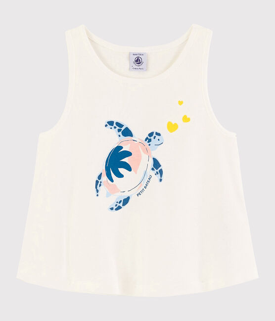 Canottiera in cotone bambina bianco MARSHMALLOW