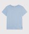 T-shirt a maniche corte in cotone tinta unita donna blu
