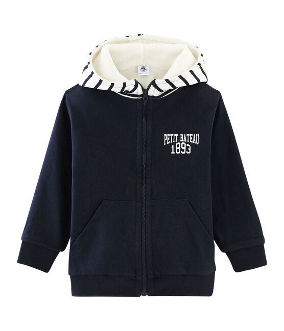 Felpa bambino reversibile con zip blu SMOKING