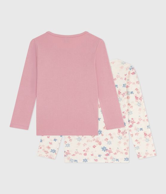 Set di T-shirt a maniche lunghe in cotone a fiori bambina variante 1