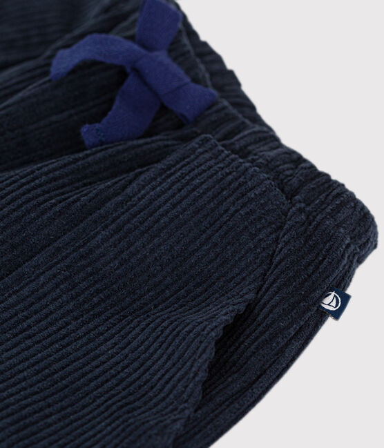 Pantaloni in velluto a coste grosse per bebè blu SMOKING