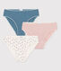 Confezione da 3 slip fiore da ragazza in cotone ed elastan