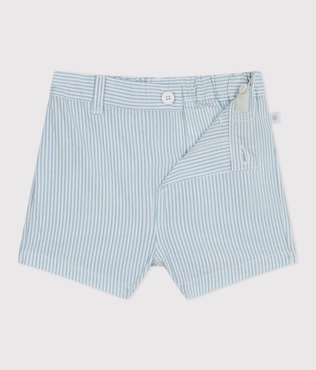 Shorts in cotone a righe neonato. blu/blu