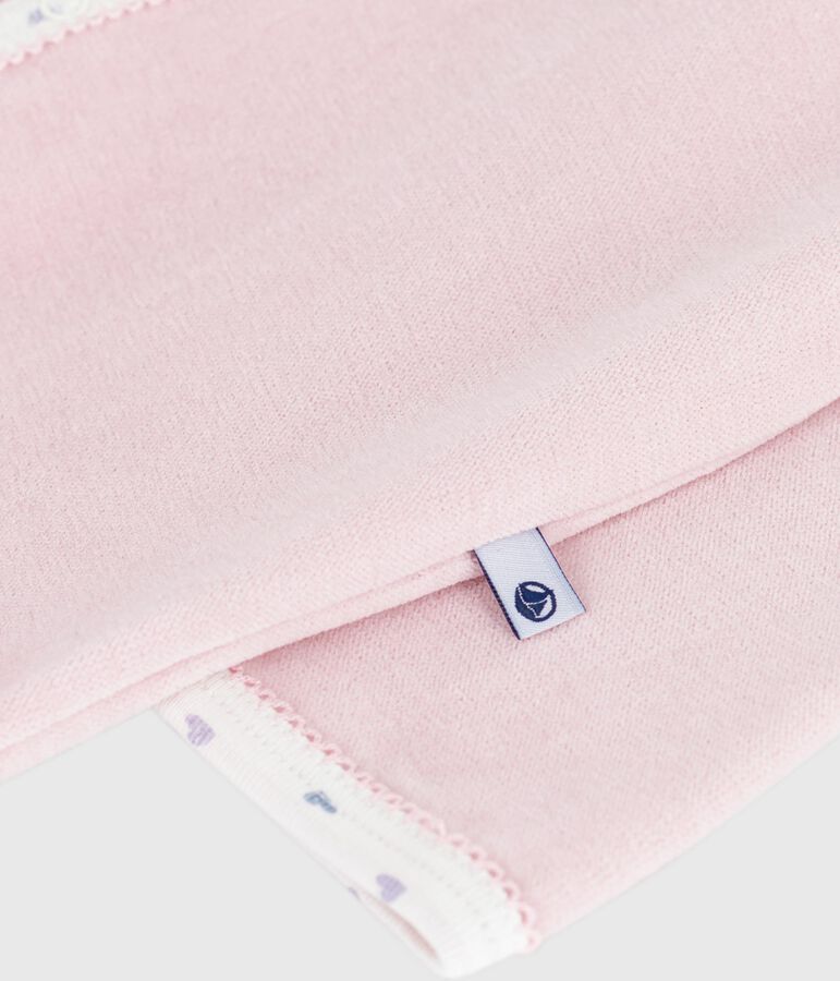 Pigiama in ciniglia con colletto neonato rosa