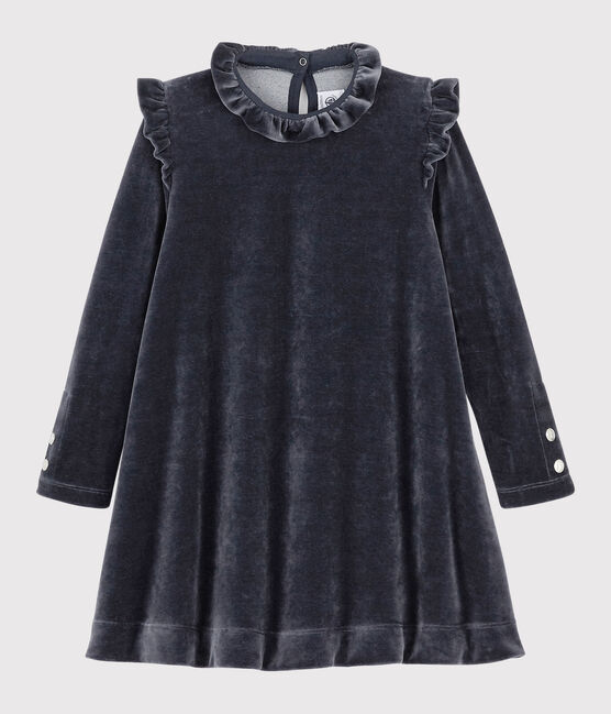 Abito maniche lunghe bambina blu SMOKING