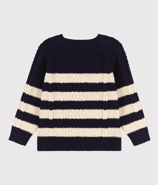 Maglione irlandese a righe in cotone unisex blu SMOKING/ AVALANCHE
