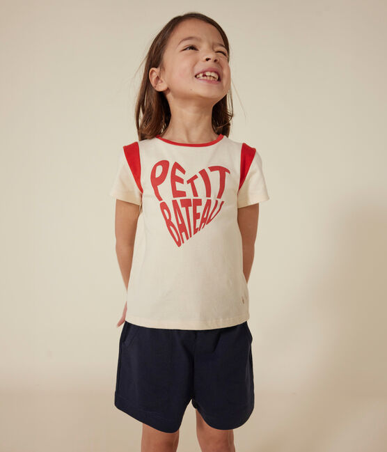 T-shirt in jersey bambina ecru AVALANCHE