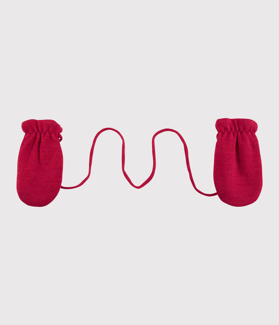 Muffole bebè foderate in micro pile rosso TERKUIT