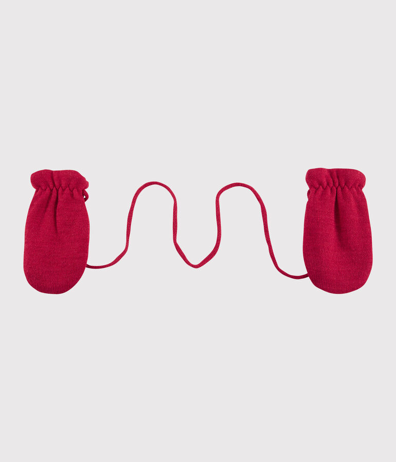 Muffole beb&egrave; foderate in micro pile rosso TERKUIT