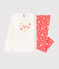 Pigiama a stelle bambina in cotone bianco MARSHMALLOW/rosa PEACHY