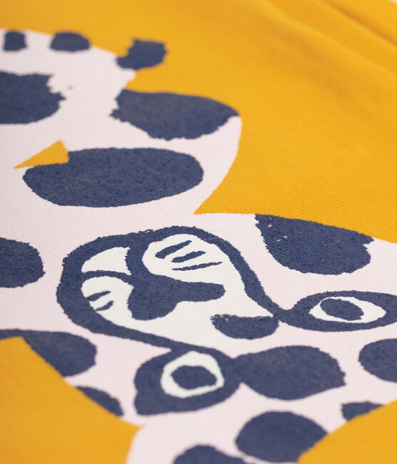 T-shirt bambina a maniche lunghe in cotone giallo BOUDOR