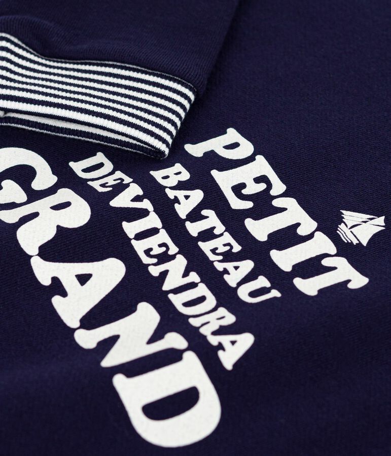 Felpa in cotone stampato bambino blu