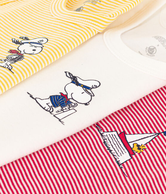 Confezione da 3 canottiere bambino in cotone Petit Bateau X Snoopy variante 1