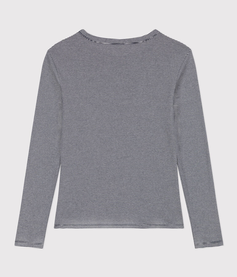 T-shirt L'ICONIQUE girocollo in cotone Donna blu/bianco