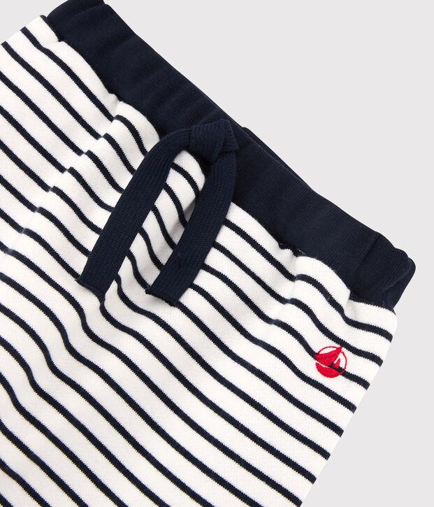 Pantaloni in molleton beb&egrave;. bianco/blu