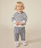Felpa in velluto bouclé neonato bianco MARSHMALLOW/blu SMOKING