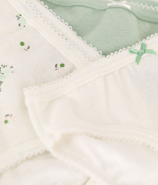 Confezione da 3 slip a fiori bambina in cotone e lino variante 1
