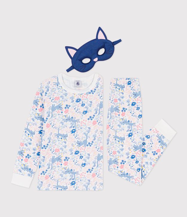 Pigiama travestimento bambino in cotone con stampa a fiori bianco/multicolore