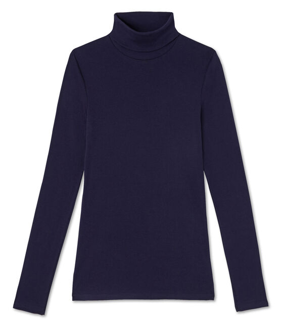 Dolcevita donna in cotone leggero blu Soir