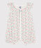 Tutina corta in cotone a fiori neonato bianco MARSHMALLOW/bianco MULTICO