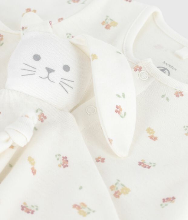 Confezione regalo nascita in cotone con stampa a fiori multicolore