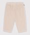 Pantaloni in velluto tinta unita neonato ecru