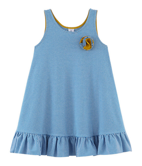 Abito bambina blu RIYADH/bianco MARSHMALLOW