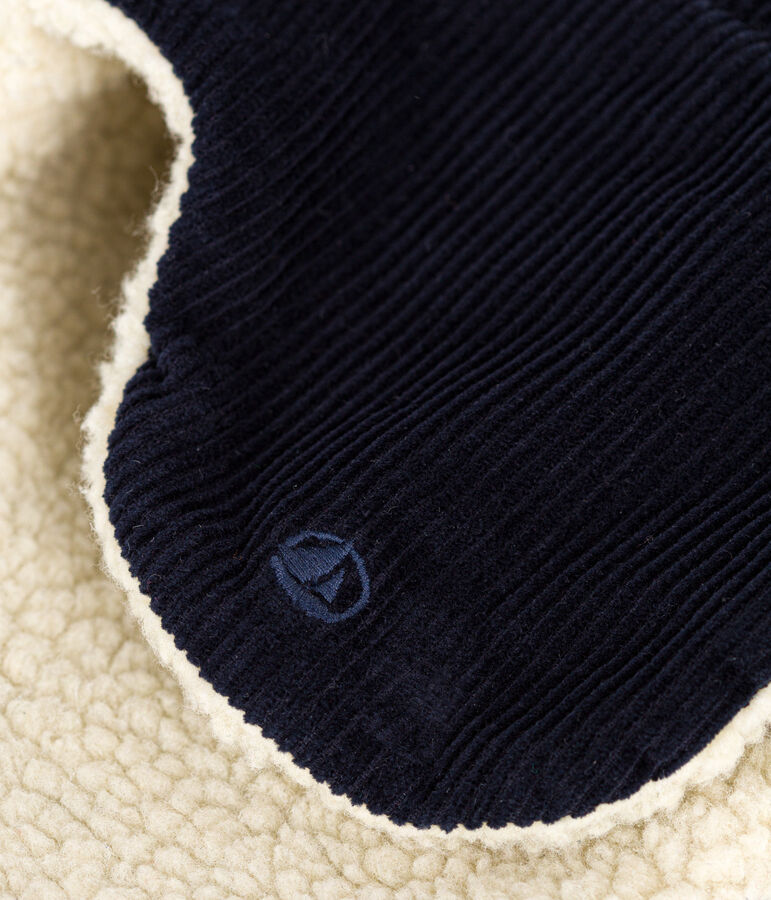 Colbacco in misto velluto e sherpa bambino blu
