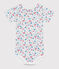 Body a maniche corte in cotone con stampa a fiori neonata bianco MARSHMALLOW/bianco MULTICO