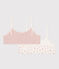 Confezione da 2 brassière bambina in cotone ed elastam motivo fiore variante 1
