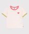 T-shirt a maniche corte in cotone a righe bambino bianco/arancione