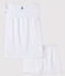 Pigiama corto bianco ragazza-donna in cotone sottile bianco ECUME
