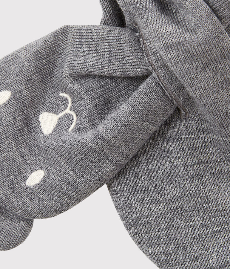 Sciarpa beb&egrave; foderata in micro pile grigio