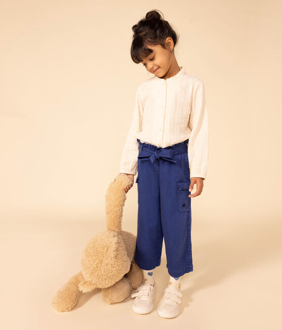 Blusa in garza di cotone bambina ecru AVALANCHE