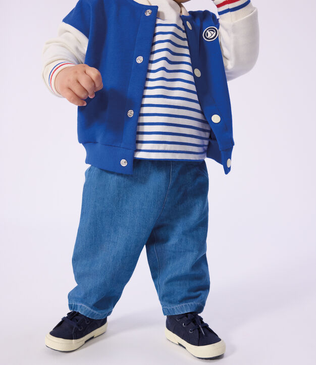 Pantaloni in denim leggero per beb&egrave; blu