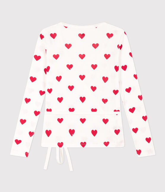 Cardigan scaldacuore in cotone Donna bianco MARSHMALLOW/rosso TERKUIT