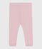 Leggings in cotone tinta unita neonato rosa JOLI