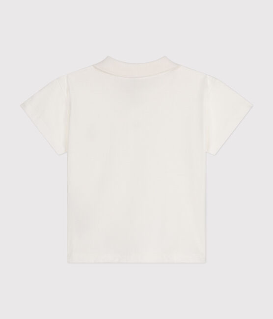 Polo bebè in cotone a manica corta bianco MARSHMALLOW