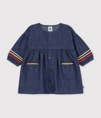 Abito a maniche lunghe in denim neonato