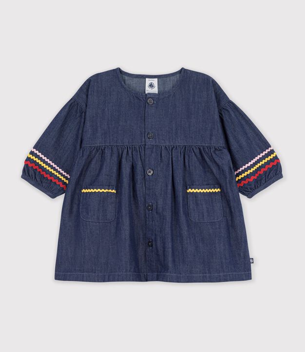 Abito a maniche lunghe in denim neonato blu