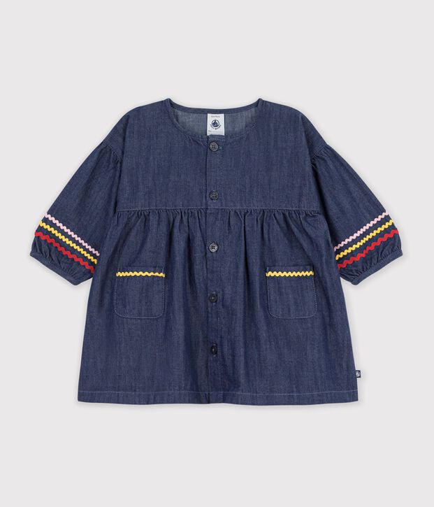 Abito a maniche lunghe in denim neonato blu