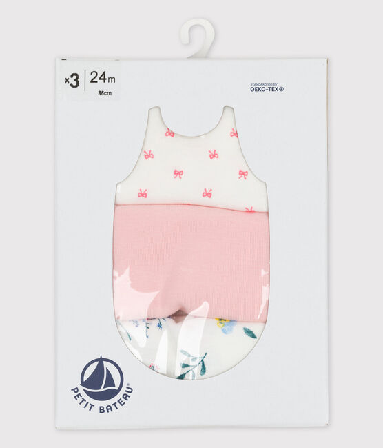Trio body con spalline bebè femmina variante 1
