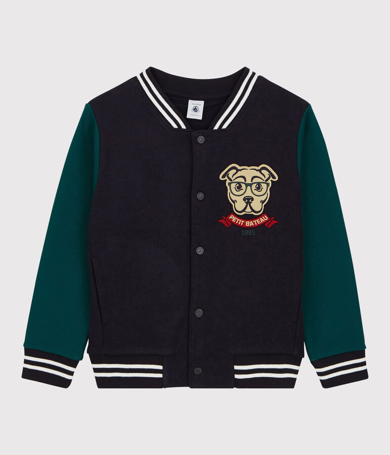 Teddy bambino in molleton blu/verde