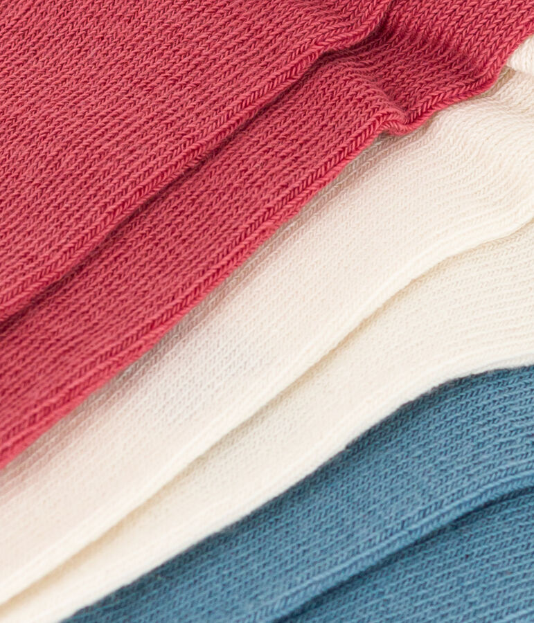 Set di 3 paia di calzini bambino in jersey di cotone tinta unita variante 2