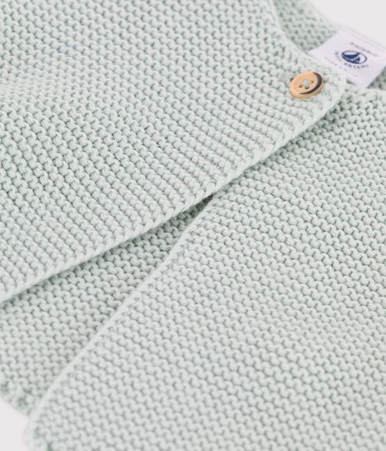 Cardigan bebè in tricot di cotone biologico verde HERBIER