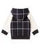 Felpa con cappuccio bebè maschio in maglia a scacchi e sherpa arricciato nero CITY/bianco MULTICO CN